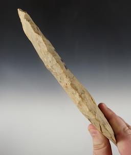 Large 8 9/16" Flint Spade found by Mr. Giltner around the Kincaid Site in Illinois.