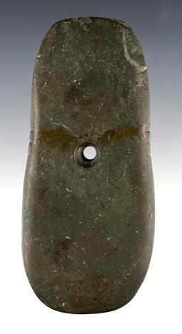 Fine 4 3/16" uniquely tallied Keyhole Pendant found in Shelby Co., Ohio.