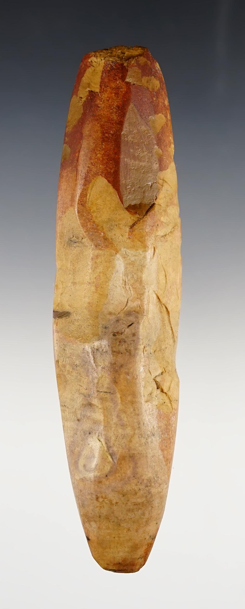 5 3/8" highly polished Kaolin flint Chisel found in Western Kentucky. Made from colorful flint.