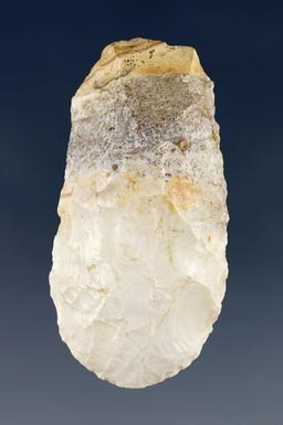 4 1/2" colorful flint Dalton Adze found in Fulton Co., Illinois.  Made from Avon Chert.