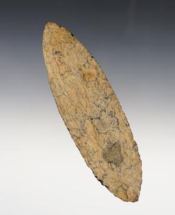 Large 5 3/8" Bi-Pointed Knife made from heavily patinated Rhyolite. Found in Pennsylvania.