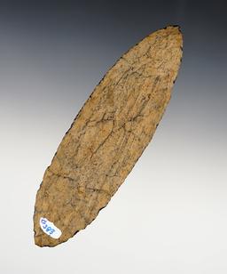 Large 5 3/8" Bi-Pointed Knife made from heavily patinated Rhyolite. Found in Pennsylvania.