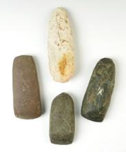 Set of 4 Midwestern Celts made from Hardstone and Flint. The largest is 5 11/16".