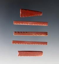 Set of 5 nicely made Scalloped Beads found at the Townley Reed Site, Geneva, New York.