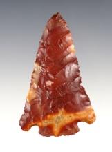 2 7/8" Basal Notch found in Huron Co., Ohio. Made from highly colorful Jasper.