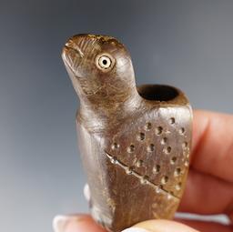 Sale Highlight! Reeve Village Site Bird Effigy Pipe. 2 9/16". Lake Co., OH. Pictured - book included