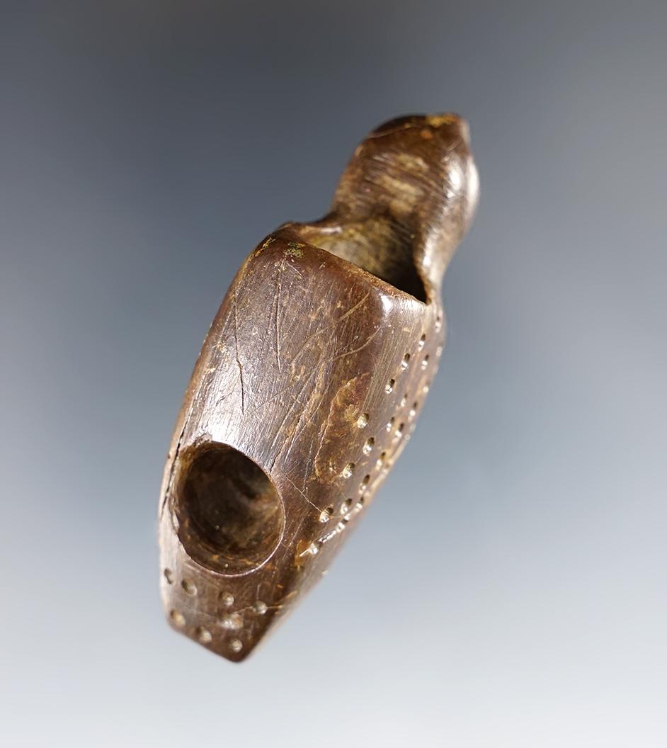 Sale Highlight! Reeve Village Site Bird Effigy Pipe. 2 9/16". Lake Co., OH. Pictured - book included