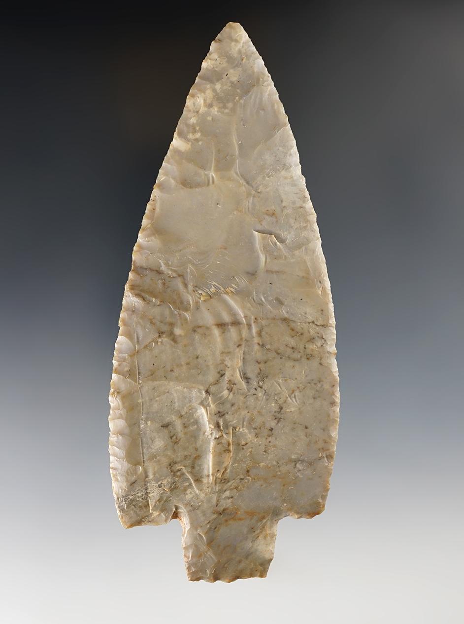 Incredibly thin 5 11/16" Ohio Adena - Flint Ridge Flint. Ex. Archie Diller, Owen Davis. Pictured!