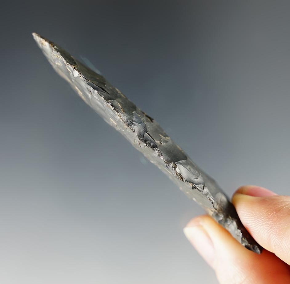 3 3/16" Sidenotch Knife made from patinated Coshocton Flint, found in Ohio. Ex. Luther Smith.