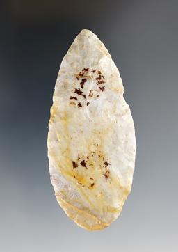 Pictured! 3 1/8" Adena Cache Blade - Ohio. Made from colorful Flint Ridge Flint. Ex. Davis, Neil.