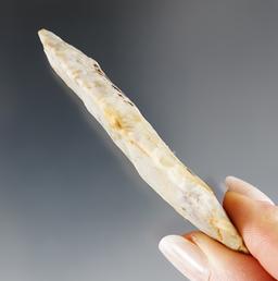 Pictured! 3 1/8" Adena Cache Blade - Ohio. Made from colorful Flint Ridge Flint. Ex. Davis, Neil.