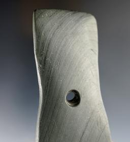 3 ¾” Bi-Concave Pendant made from Banded Slate. Warren Co., New Jersey. Ex. Rich Johnson.