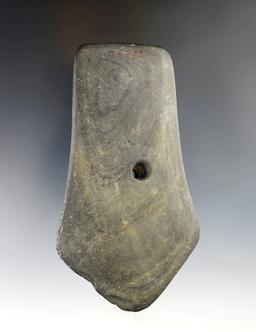 4 1/2" Shield Pendant made from Mottled Slate. Found in Butler, Ohio. Dickey COA.