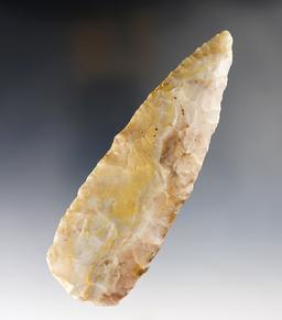 Large and nice! 5 7/8" Archaic Blade made from beautiful multi-colored Flint Ridge Flint. Ohio.