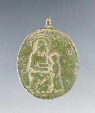 1 1/8" Jesuit Medal found at the White Springs Site in Geneva, New York.