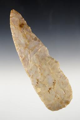 Large 6 13/16" Flint Ridge Knife. One blade edge was heavily used in ancient times.