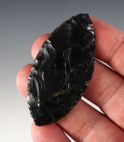 2 1/2" Obsidian Blade found in the 1950's near Crump Lake, Warner Valley, Lake Co., Oregon.