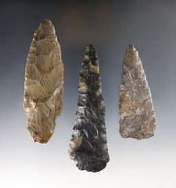 Set of 2 Blades and one Adena found in the Ohio/Indiana area. All are well patinated.