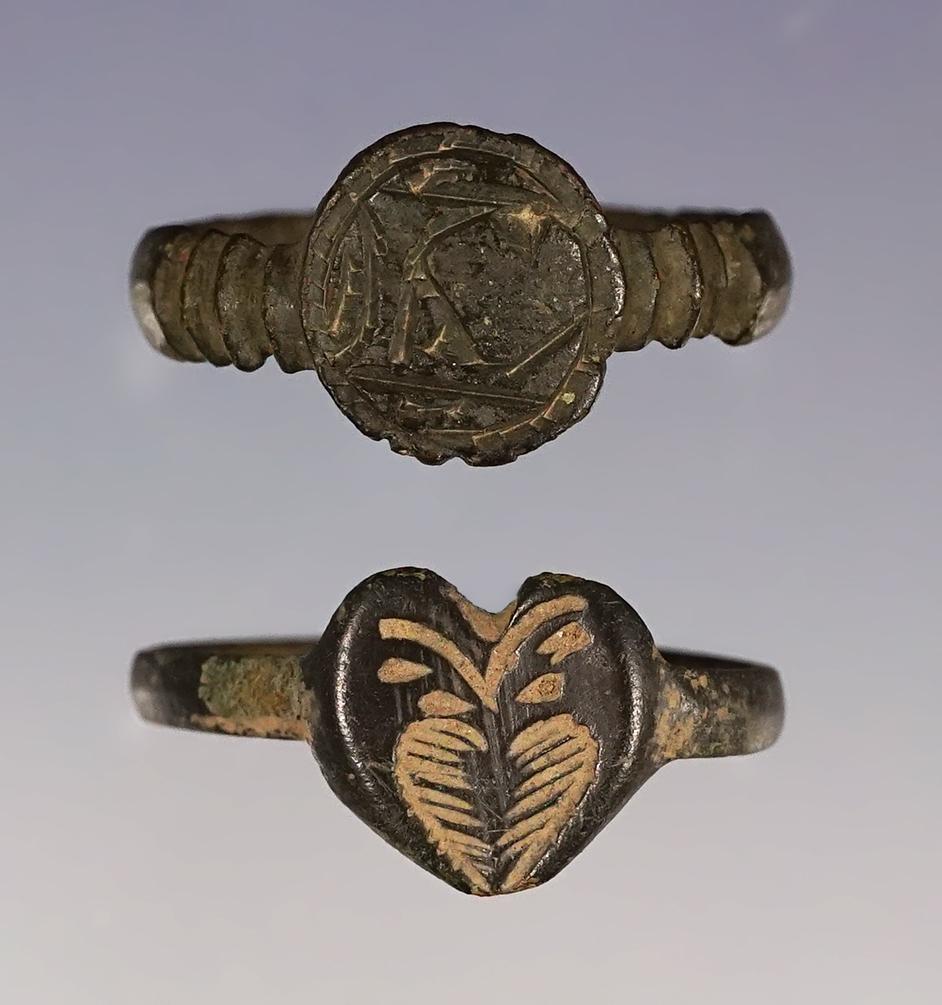 Pair of trade rings both recovered at the White Springs Site in Geneva, New York.