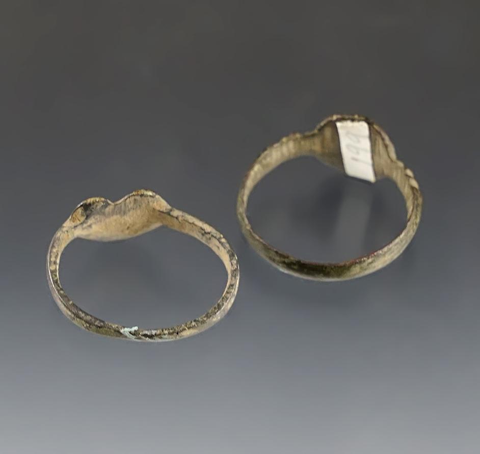Pair of trade rings both recovered at the White Springs Site in Geneva, New York.