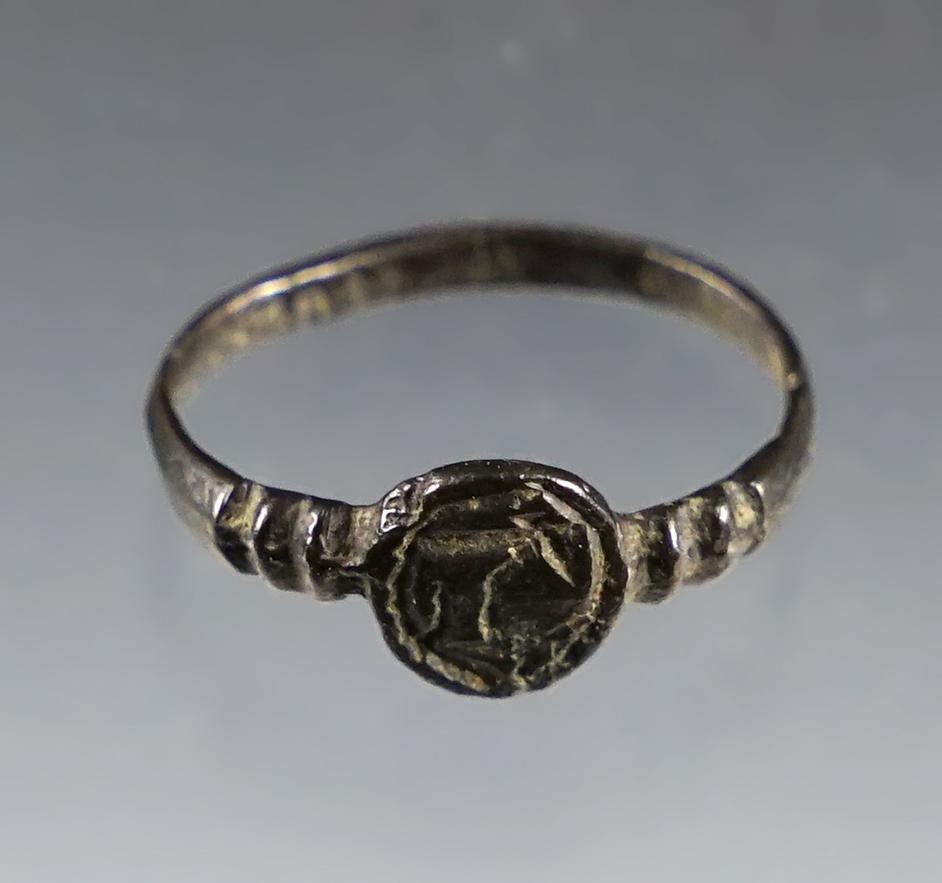 3/4" Jesuit Ring in nice condition. Recovered at the Power House Site in Lima, New York.