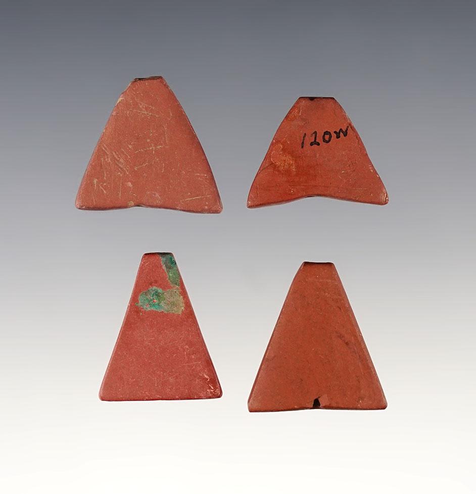 Set of 4 Trapezoidal Beads found at the Townley Reed Site in Geneva, New York.
