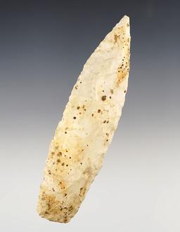 4 5/16" Sedalia found in Adams Co., Illinois. Made from Burlington Chert. Bennett COA.