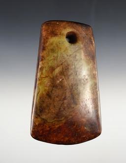 4 7/8" Perforated Chinese Neolithic Axe made from colorful Hardstone.