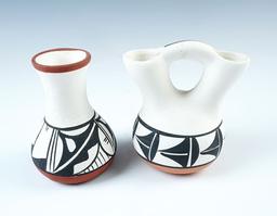 Pair of Miniature Acoma Pottery Vessels in excellent condition. Largest is 3 1/8" tall.