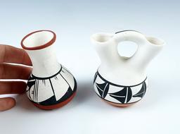 Pair of Miniature Acoma Pottery Vessels in excellent condition. Largest is 3 1/8" tall.