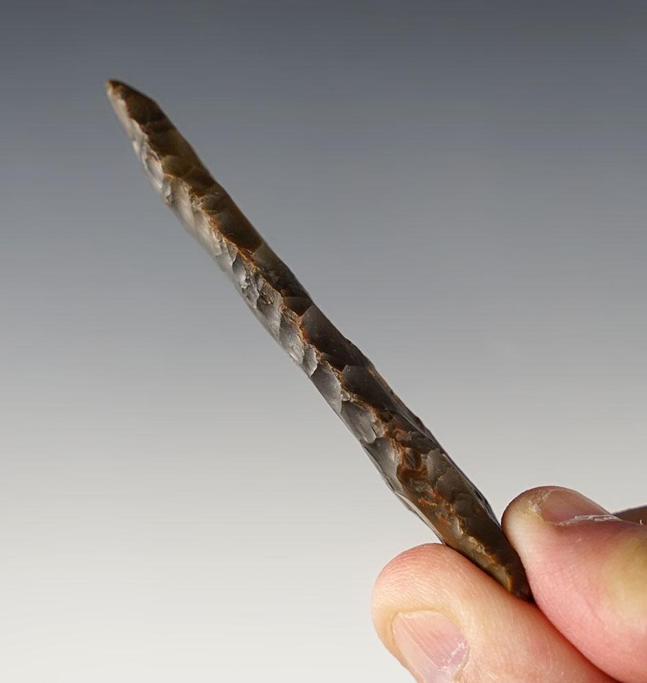 2 7/8" Hornstone Stemmed Knife found in Indiana.