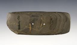 4 1/2" Banded Slate Groget found in Sandusky Co., Ohio.