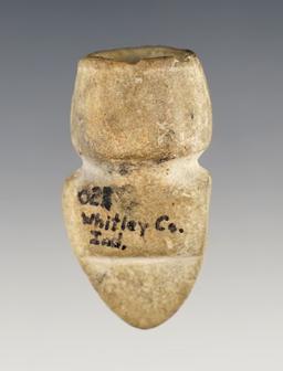 2" Micmac Pipe made from Limestone. Found in Whitley Co., Indiana in Richland Twp.