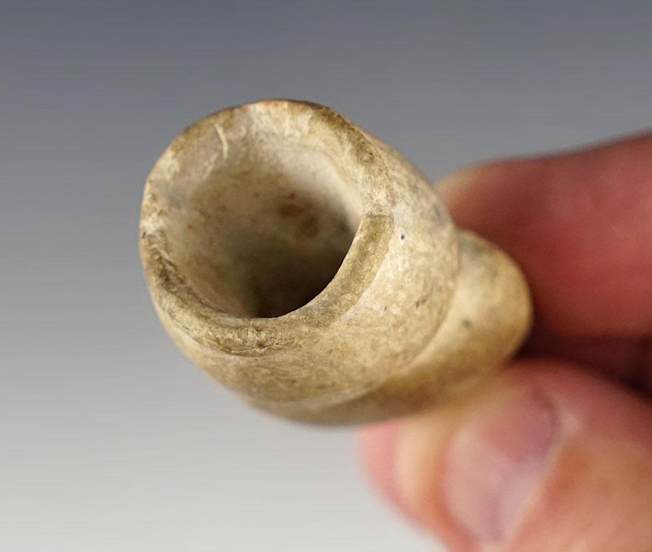 2" Micmac Pipe made from Limestone. Found in Whitley Co., Indiana in Richland Twp.