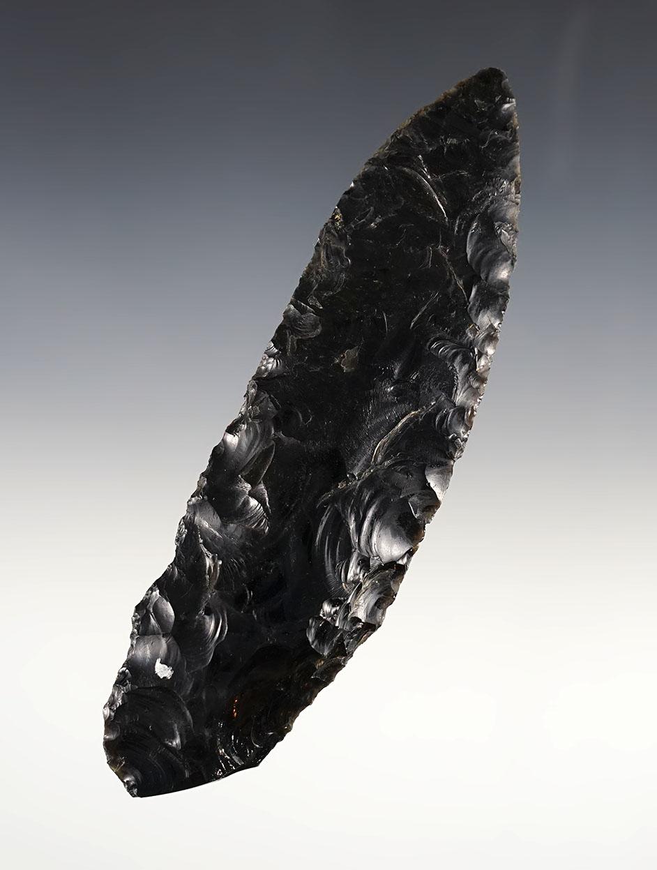 Fine 5 11/16" High Desert Obsidian Knife. Found near Crump Lake, Lake Co., Oregon.