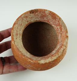 4 1/2" tall by 5 1/8" wide Ban Chiang  Pottery Vessel recovered in Thailand.