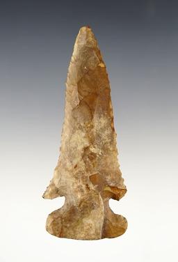 3 11/16" Archaic Bevel made from Bayport Chert. Found in Hillsdale Co., Michigan.