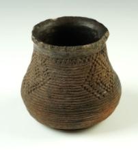 3" x 3 1/8" Southwestern Pottery Vessel with nice cord markings.