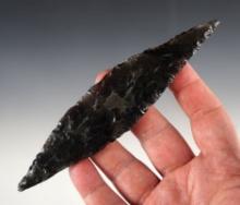 Large 6 1/16" Bi-Pointed Blade made from Obsidian. Found in Klamath Co., Oregon.