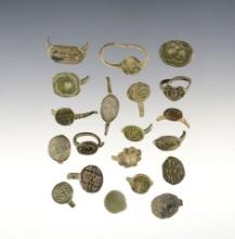 Large group of 20 assorted Jesuit Ring pieces - White Springs Site in Geneva, New York.