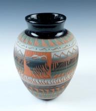 Beautiful! 6" tall contemporary Navajo Vase in excellent condition. Signed on bottom by artist.