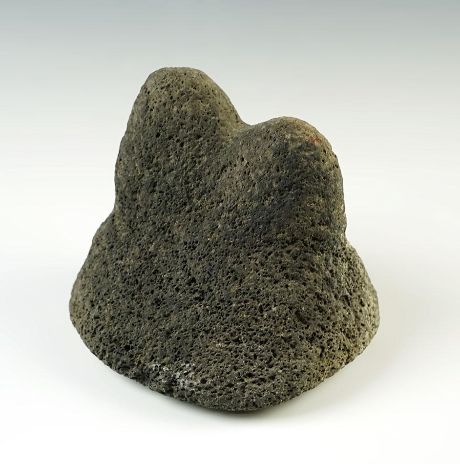 Uniquely styled 3 3/4" tall by 4 5/8" wide Lava Stone Mano Klamath Lake, Lake Co., Oregon.