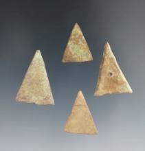 Set of 4 Kettle Brass Points, 1 perforated,  Townley Reed Site, Geneva, New York.