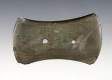 3 1/4" Bi-Concave Gorget found near Prospect, Marion Co., Ohio. Ex. Terry Ellman, David Root.