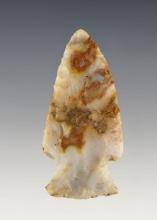 2 1/4" highly colorful Hopewell - Flint Ridge Flint. Found in Knox Co., Ohio by Jack Hooks.