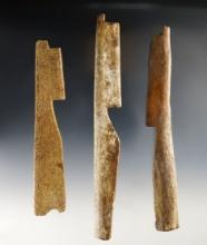 Set of 3 nice Inuit Net Gauges found in Alaska. The largest is 7 1/4".