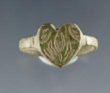 Nice 11 /16" Heart Shaped Trade Ring - White Springs Site in Geneva, New York.