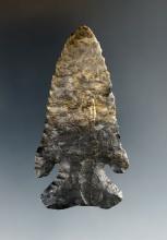 2 7/8" Archaic Bevel made from 2-tone Coshocton flint.  Found in Union Co., Ohio.