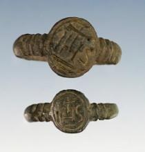 Nice pair of Trade Rings, both marked HIS. Recovered at the White Springs Site in Geneva, NY..