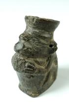 Rare! 2 1/2" tall miniature Chimu Human Effigy bottle. Some restoration to rim. Peru